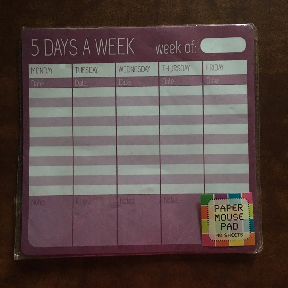 Paper mouse pad 5 days a week